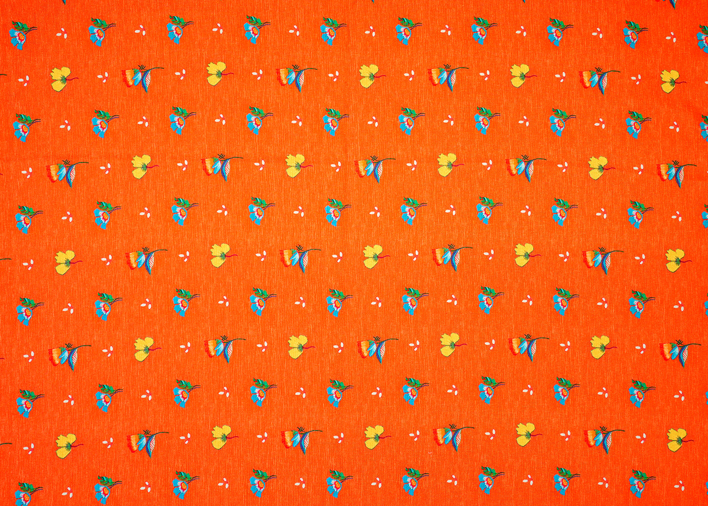 Orange Imported Rayon Fabric with Allover Abstract Print 14229