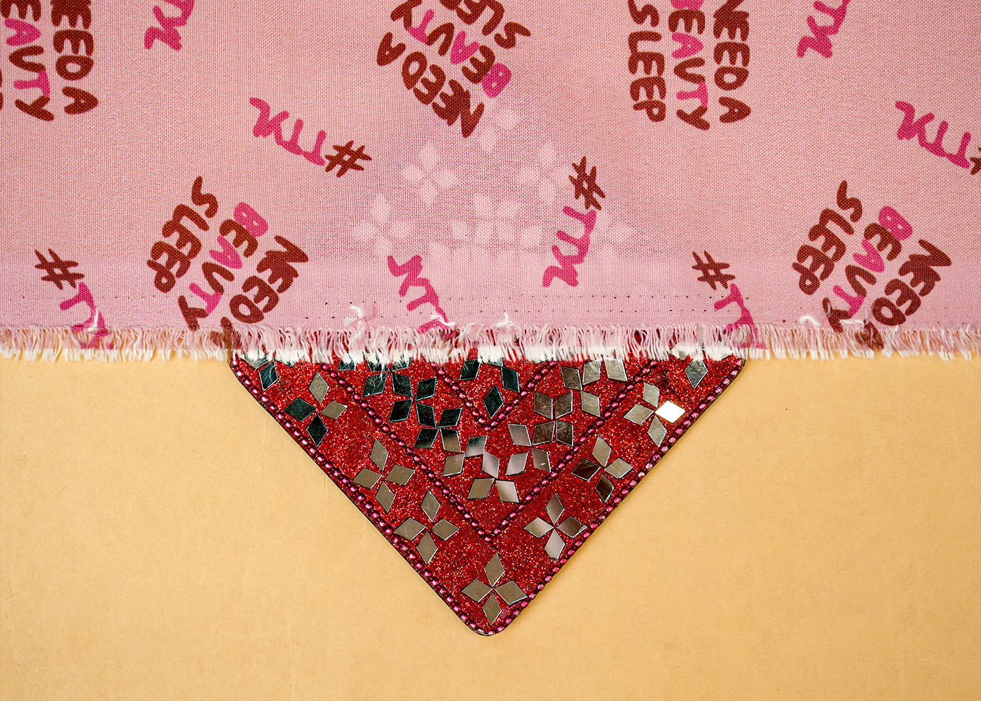 Onion Pink Imported Rayon Fabric with Allover Typography Print 14242