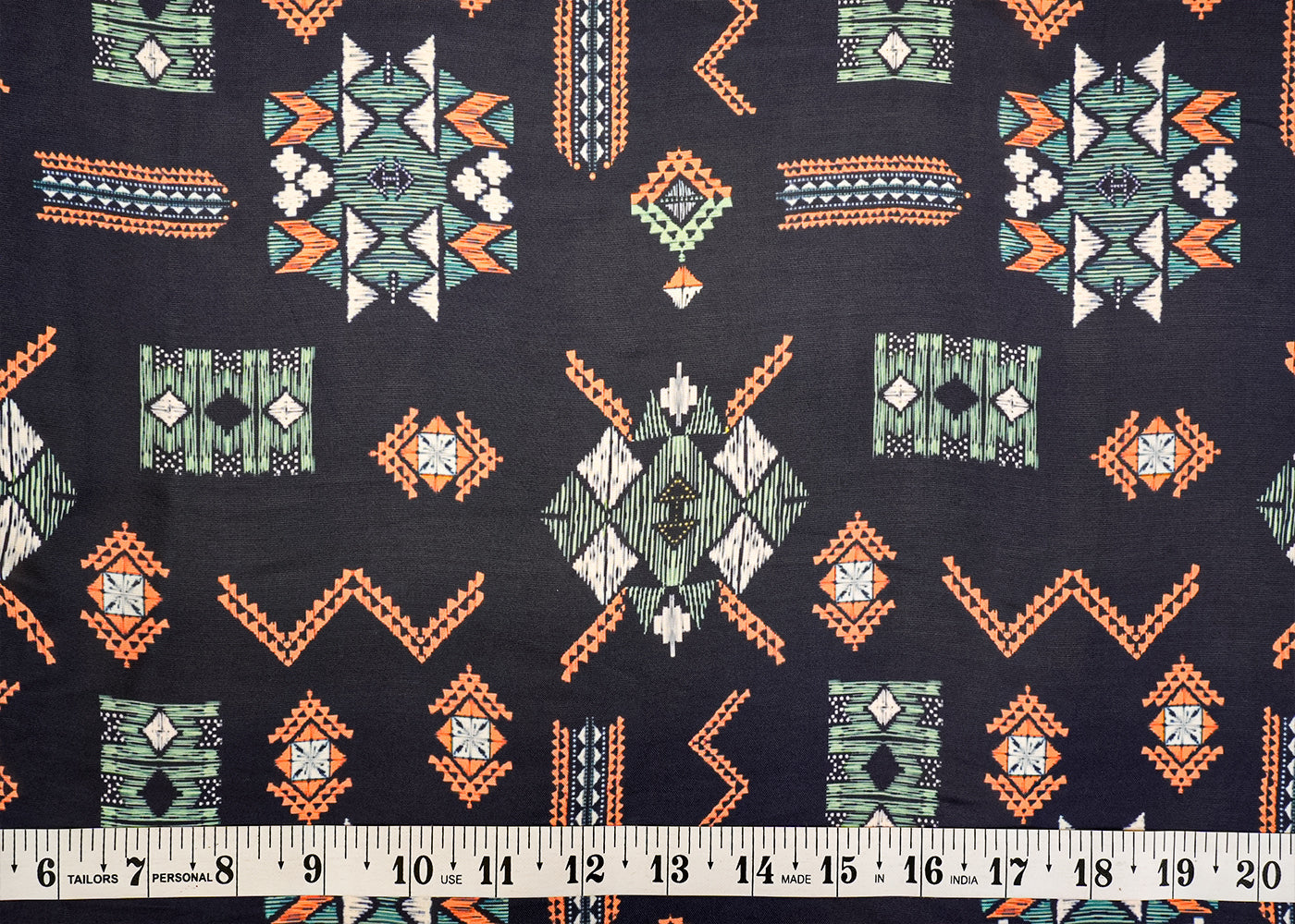 Teal Georgette Satin Fabric All Over Floral Print 14251