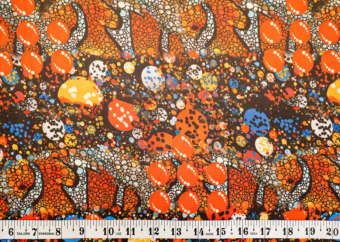 Multi Color Georgette Satin Fabric with Allover Abstract Print 14252