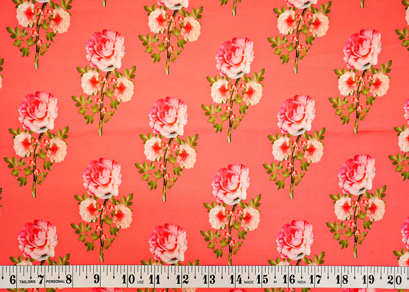 Gajri Georgette Satin Fabric with Allover Floral Print 14255