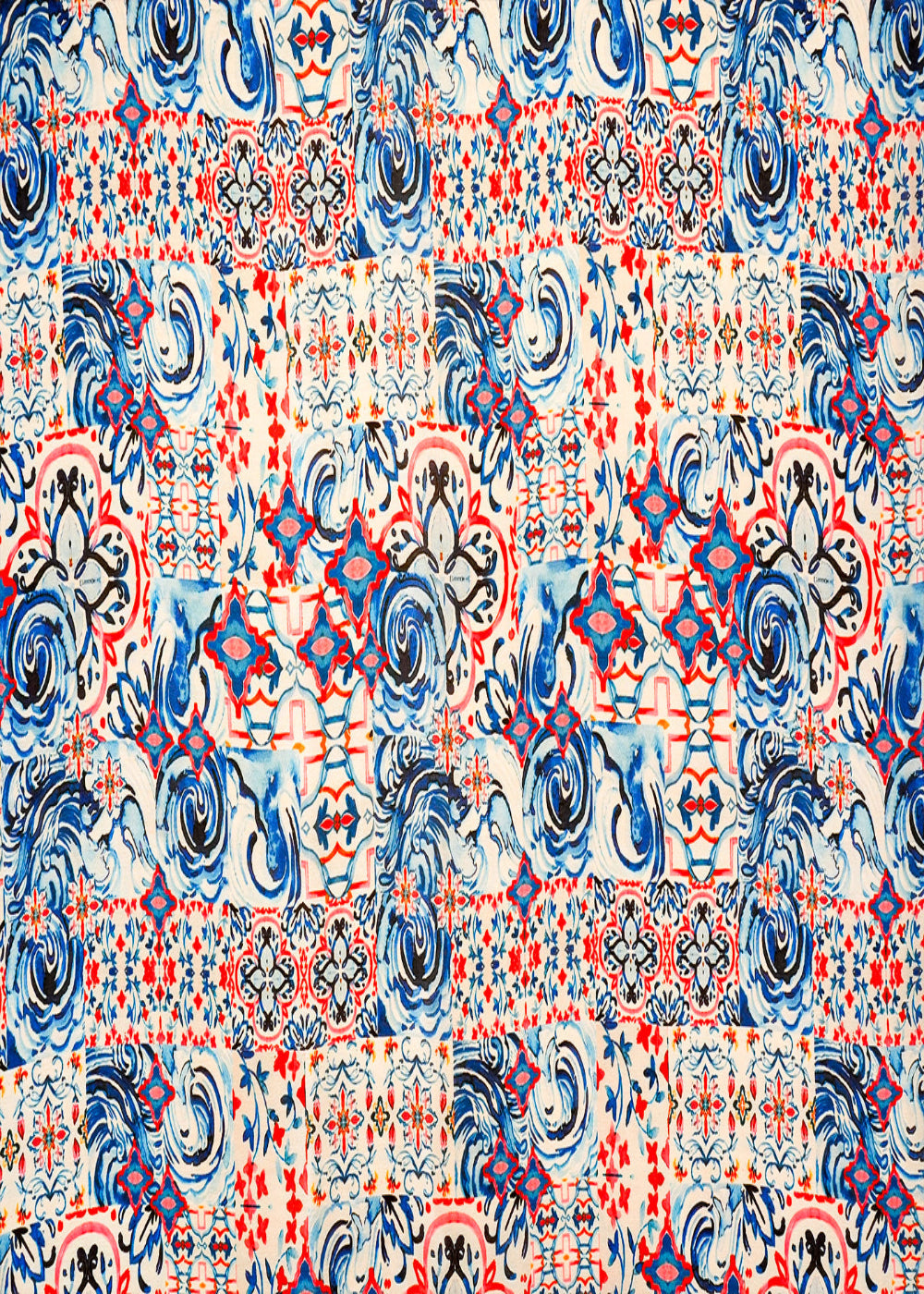 Blue-Georgette-Satin-Fabric-with-Abstract-Print-14258