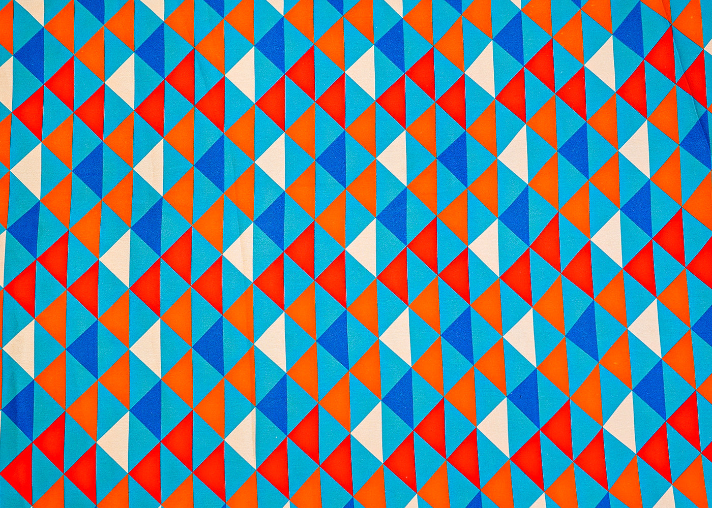 Multi-Color Georgette Satin Fabric All Over Geometric Print 14269