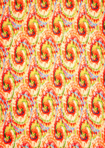 Multi Color Georgette Satin Fabric with Allover Abstract Print 14280
