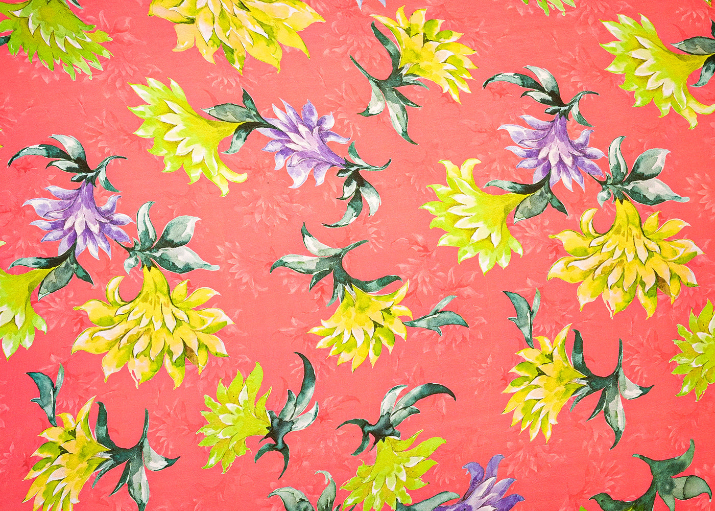 Gajri Georgette Satin Fabric All Over Floral Print 14294