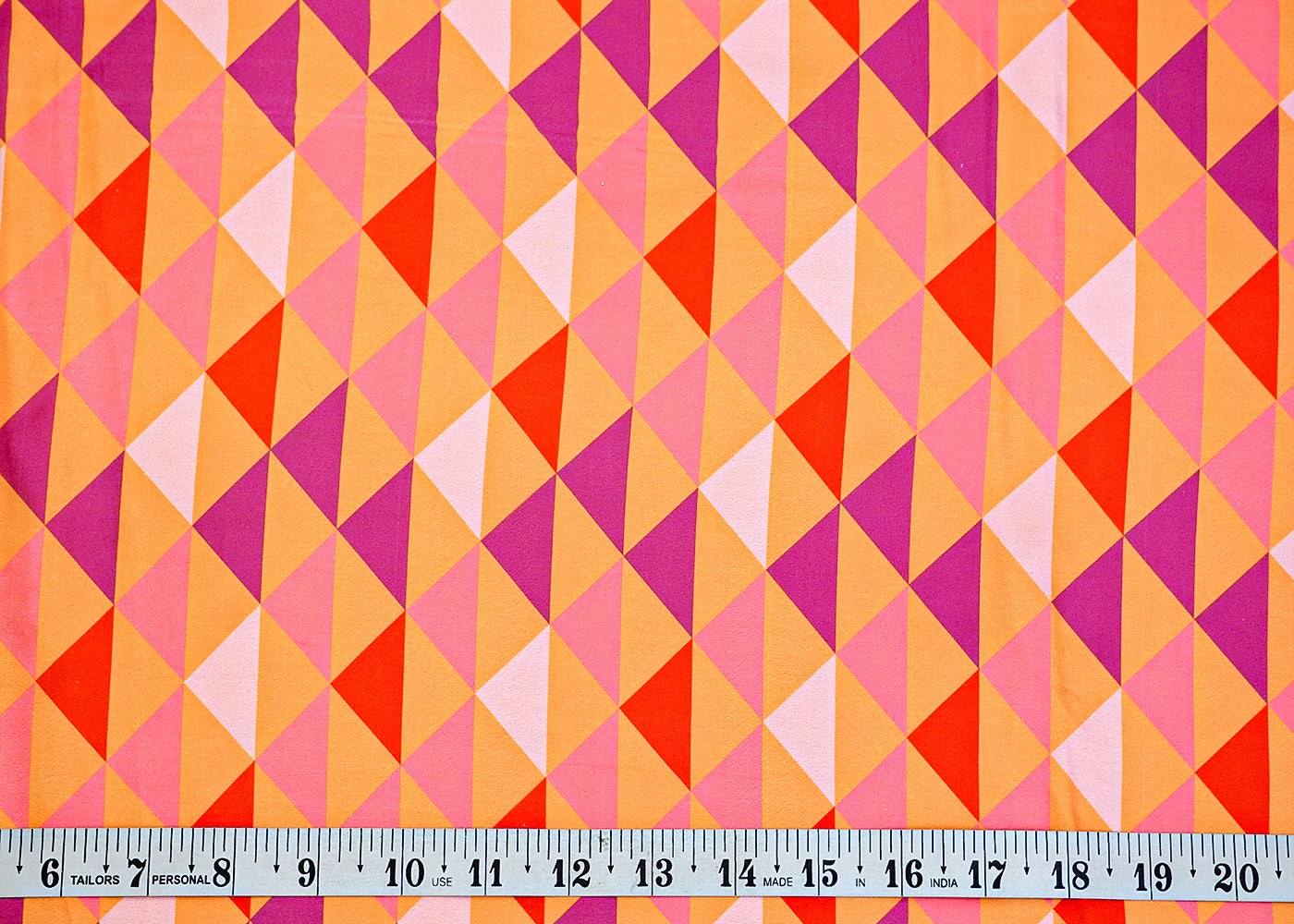 Multi-Color Georgette Satin Fabric All Over Geometric Print 14300