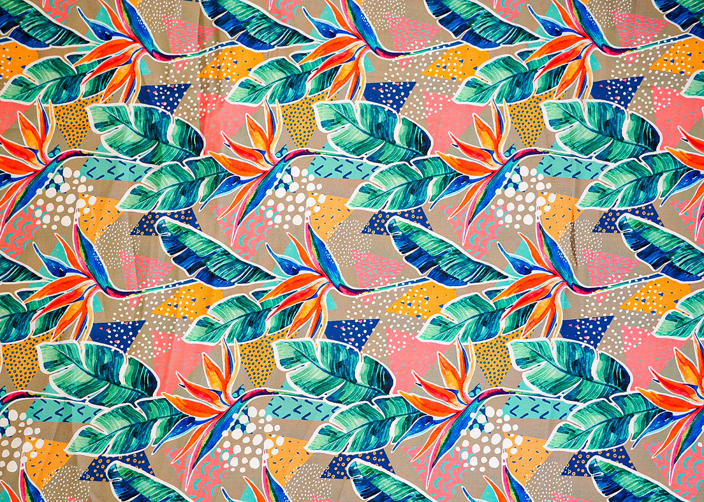 Multi-Color Georgette Satin Fabric All Over Abstract Print 14302