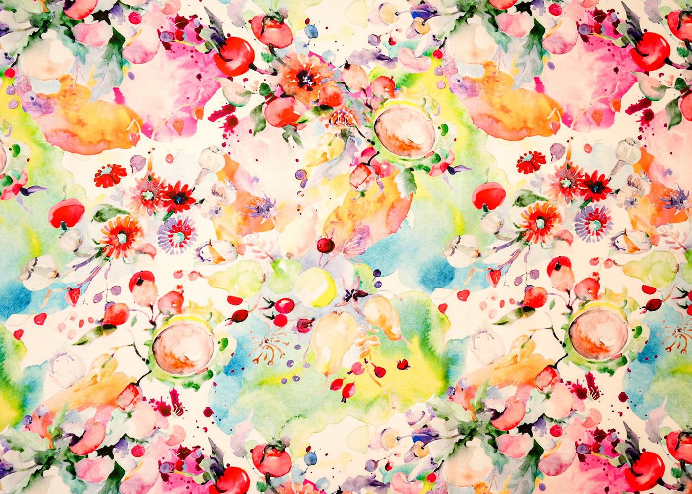 Multi-Color Georgette Satin Fabric All Over Abstract Print 14311