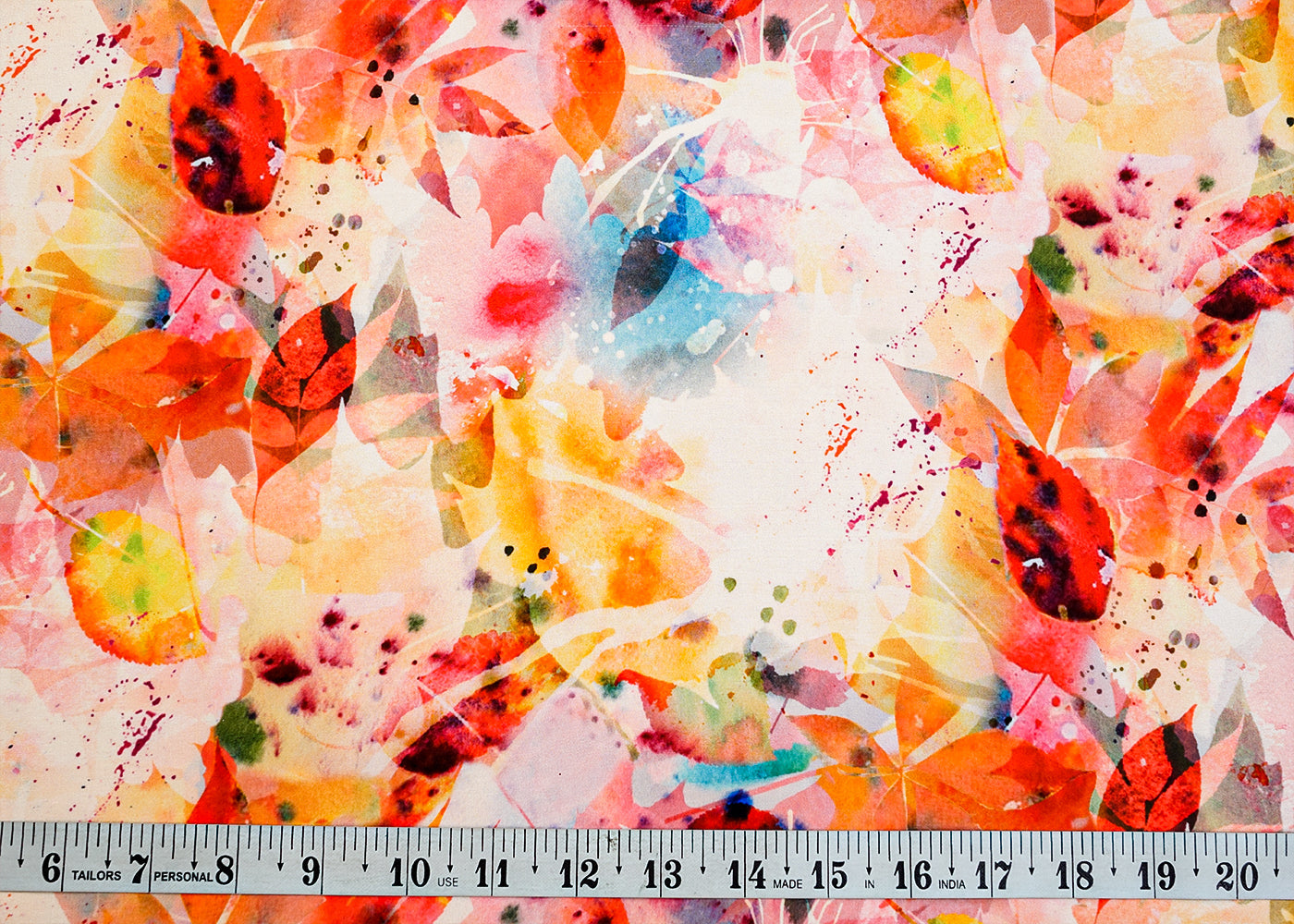 Multi Color Georgette Satin Fabric with All Over Abstract Print 14323