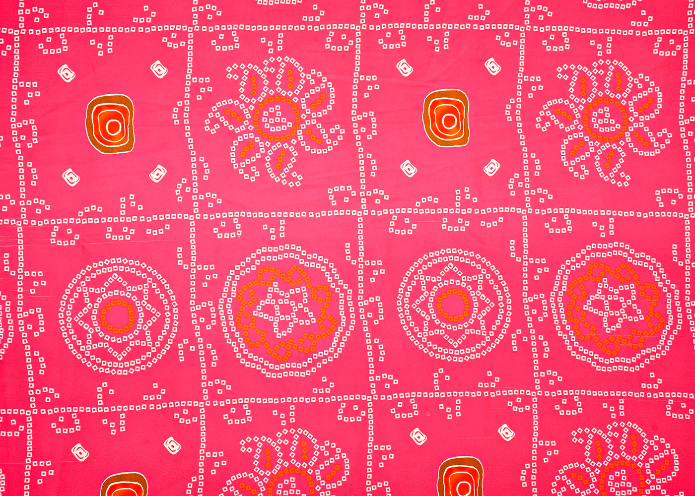 Pink Armani Satin Fabric with Allover Traditional Print 14389