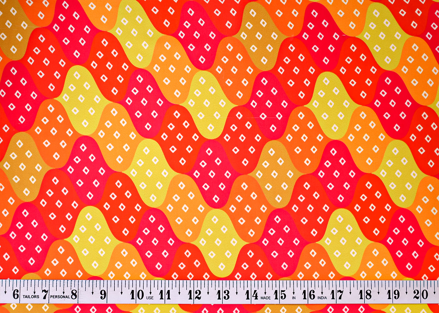 Multi-Colour Armani Satin Fabric with All Over Traditional Print 14390