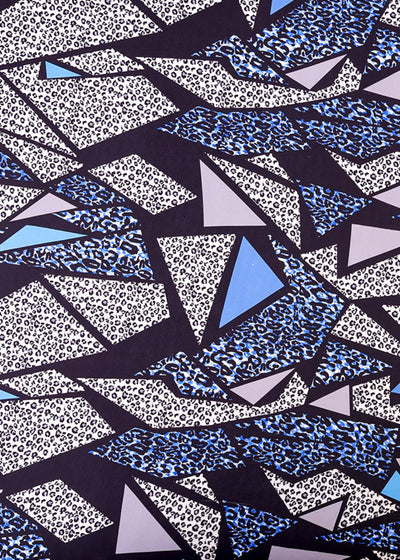 Multi-Colour Armani Satin Fabric with All Over Abstract Print 14393