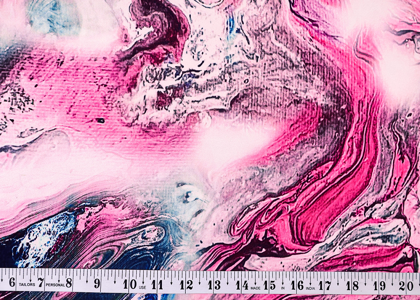 Pink Armani Satin Fabric with All Over Abstract Print 14394