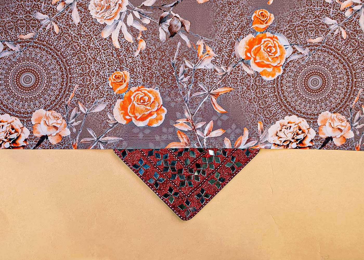Grey Armani Satin Fabric with All Over Floral Print 14396