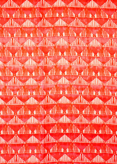 Gajri Linen Satin Fabric with Allover Geometric Pattern 14409