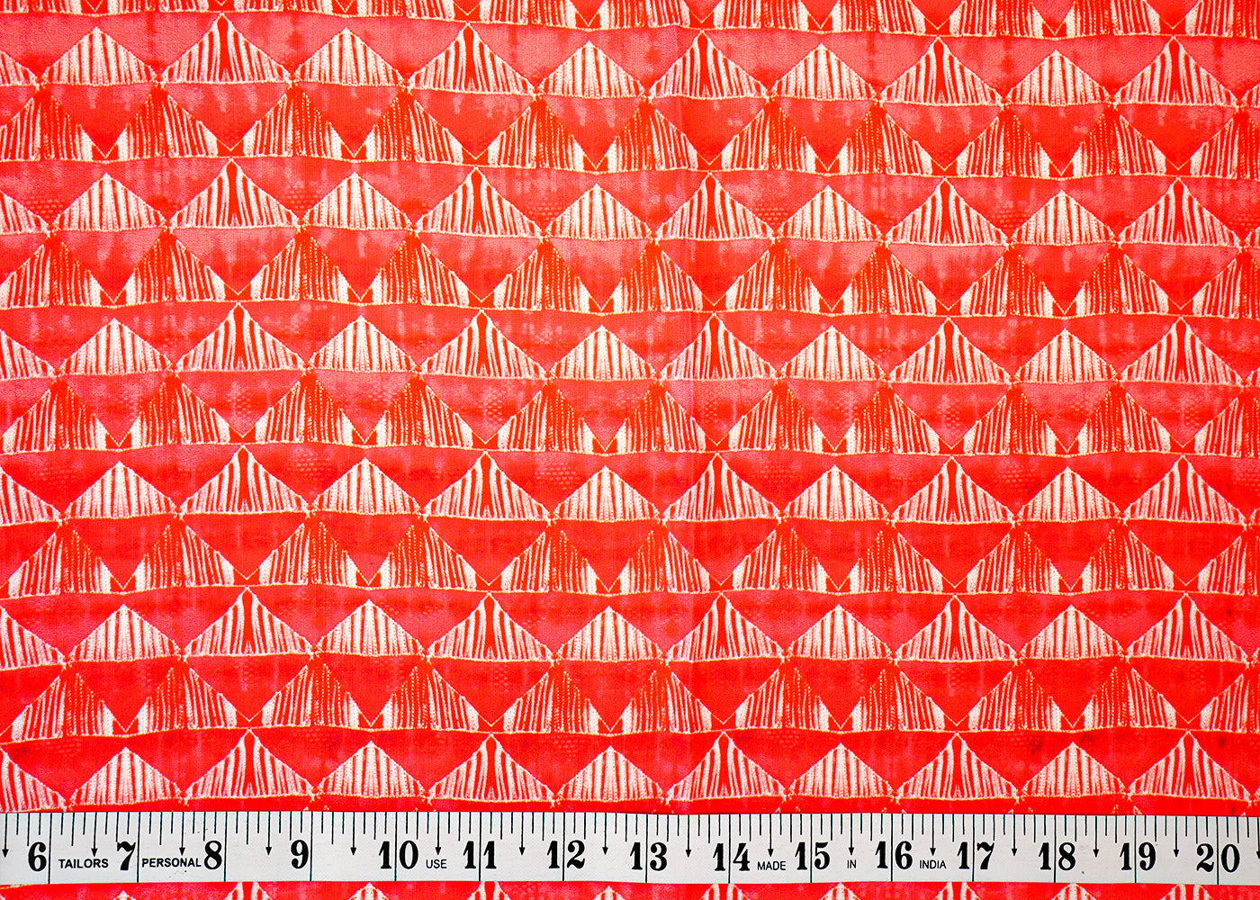 Gajri Linen Satin Fabric with Allover Geometric Pattern 14409