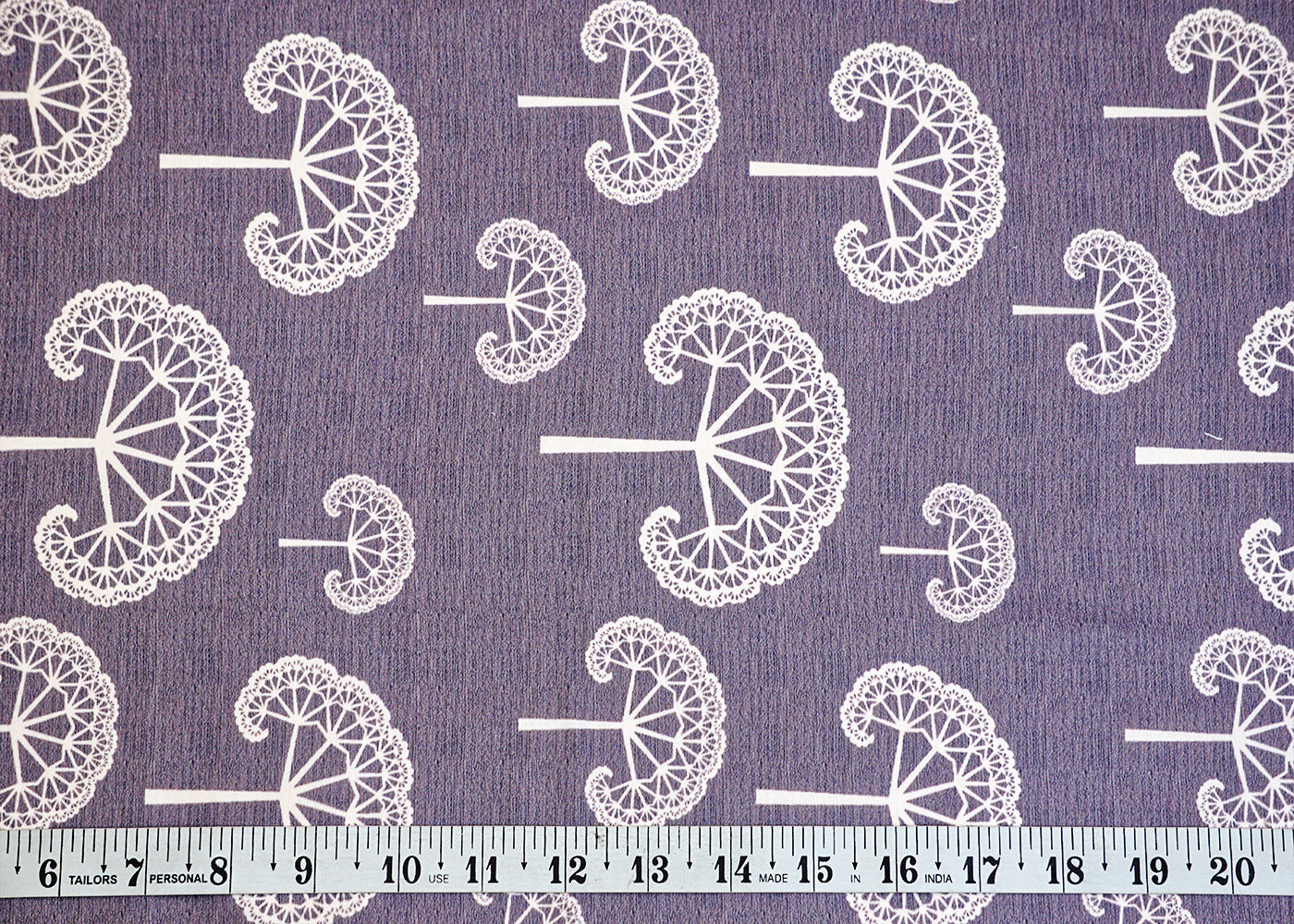 Grey Linen Satin Fabric with Allover Abstract Motifs Print 14410