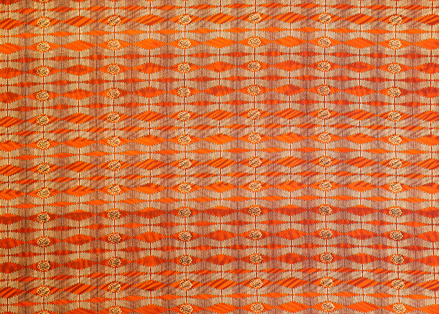 Brown Linen Satin Fabric with Allover Abstract Print 14412