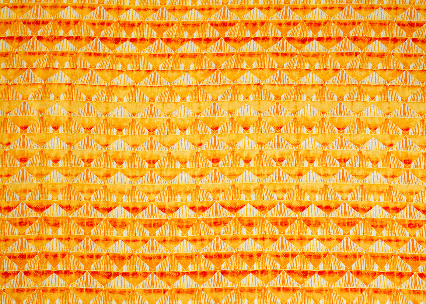 Yellow Linen Satin Fabric with Allover Geometric Pattern 14419