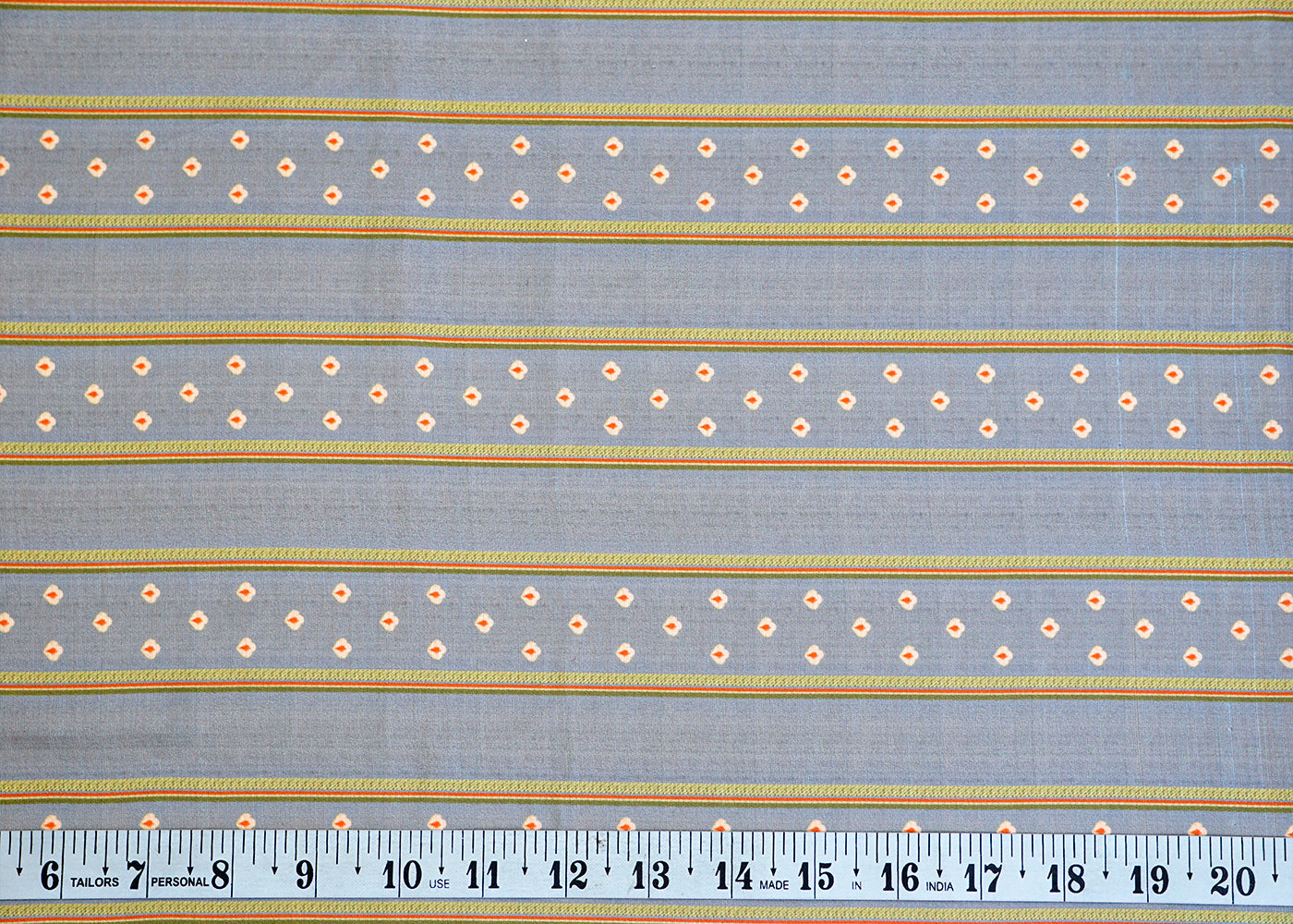 Grey Linen Satin Fabric with Alternate Stripes Print 14423