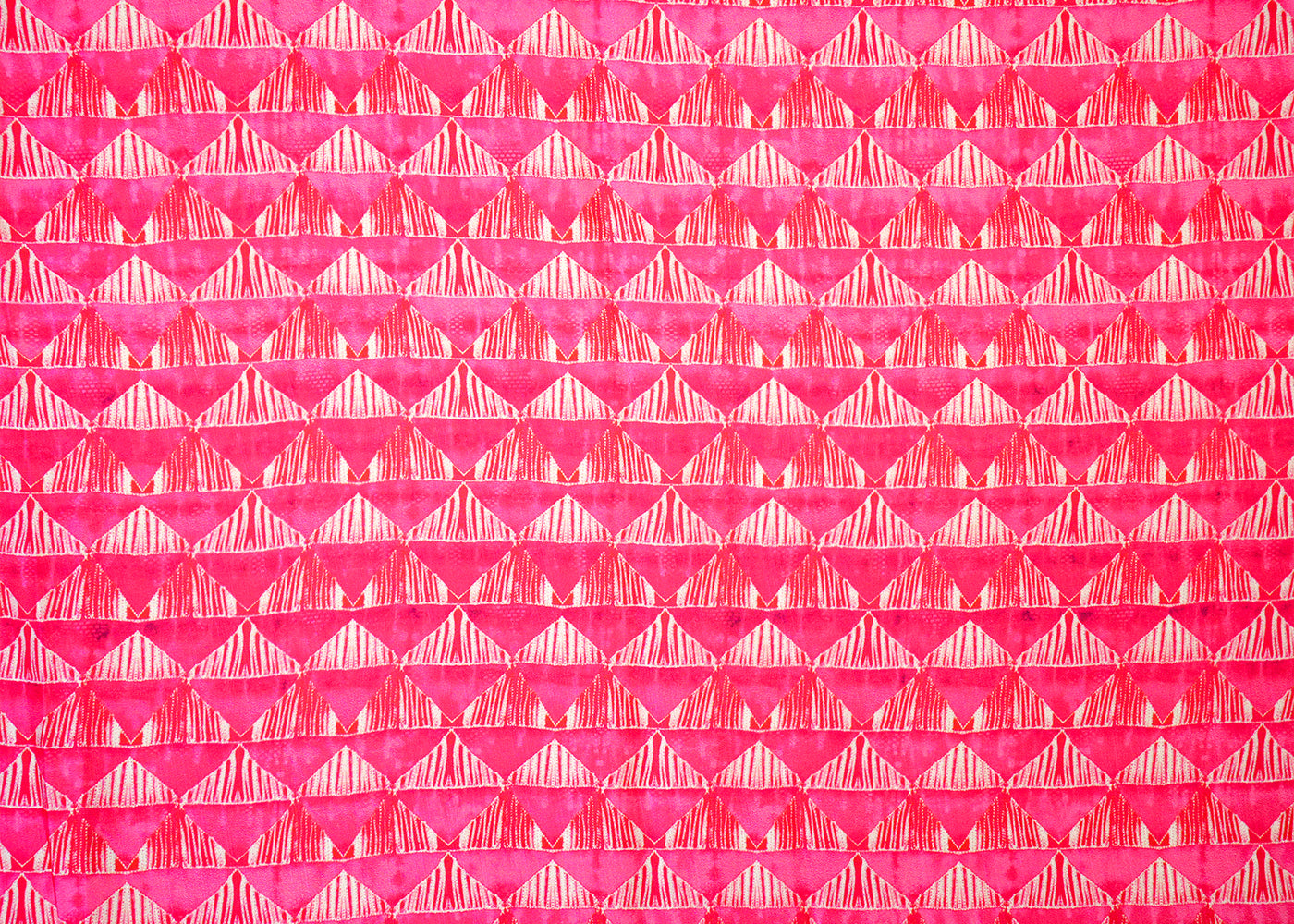 Pink Linen Satin Fabric with Allover Geometric Pattern 14427