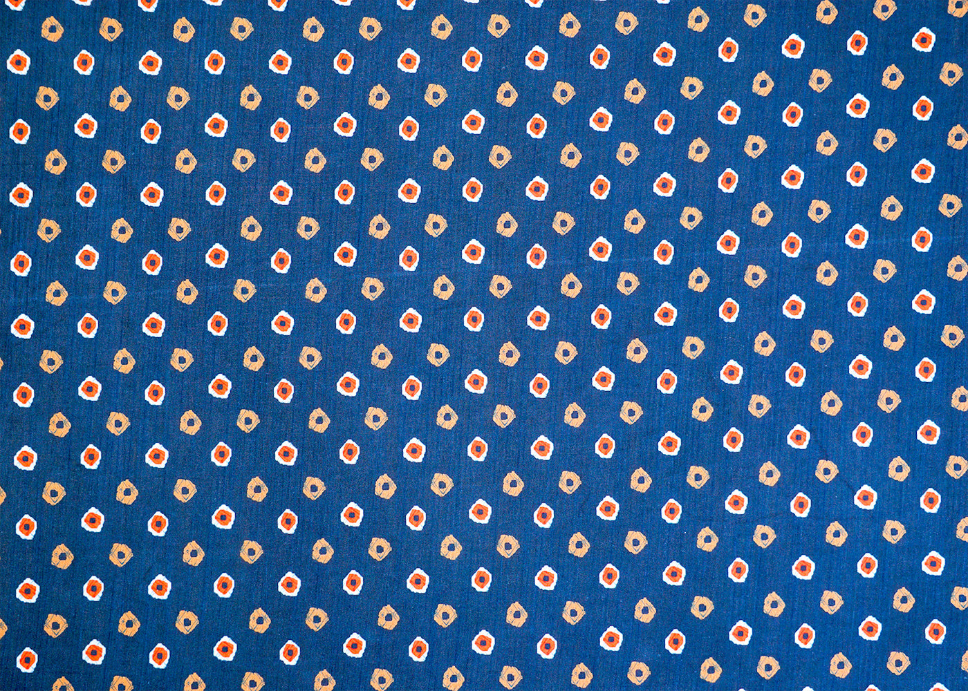 Dark Peacock Blue Linen Satin Fabric with Allover Abstract Motifs Print 14428