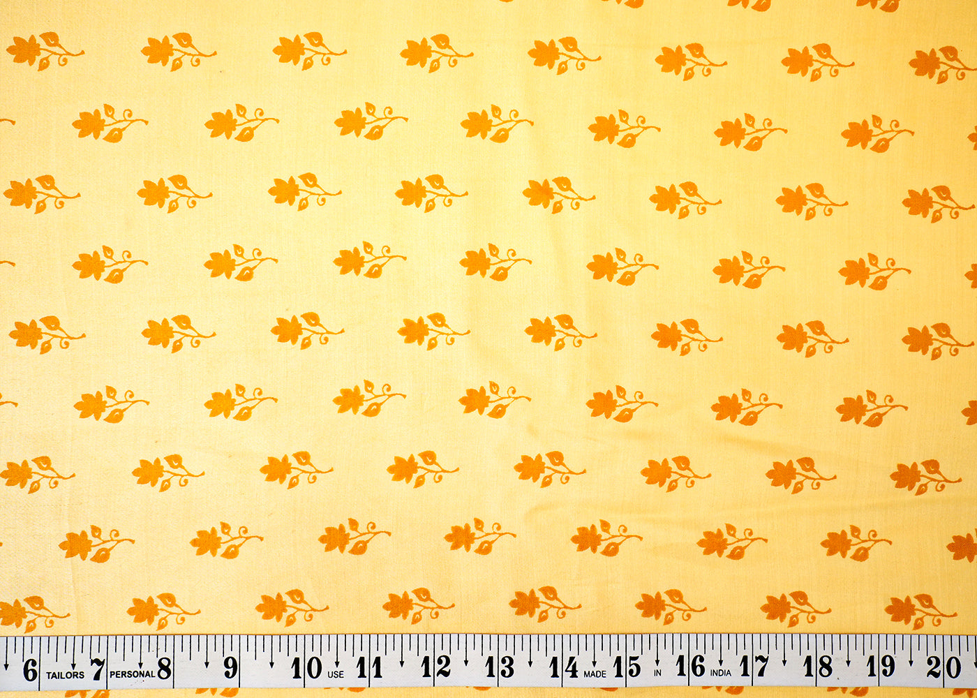 Light Yellow Modal Satin Fabric with Allover Traditional Motifs 14431