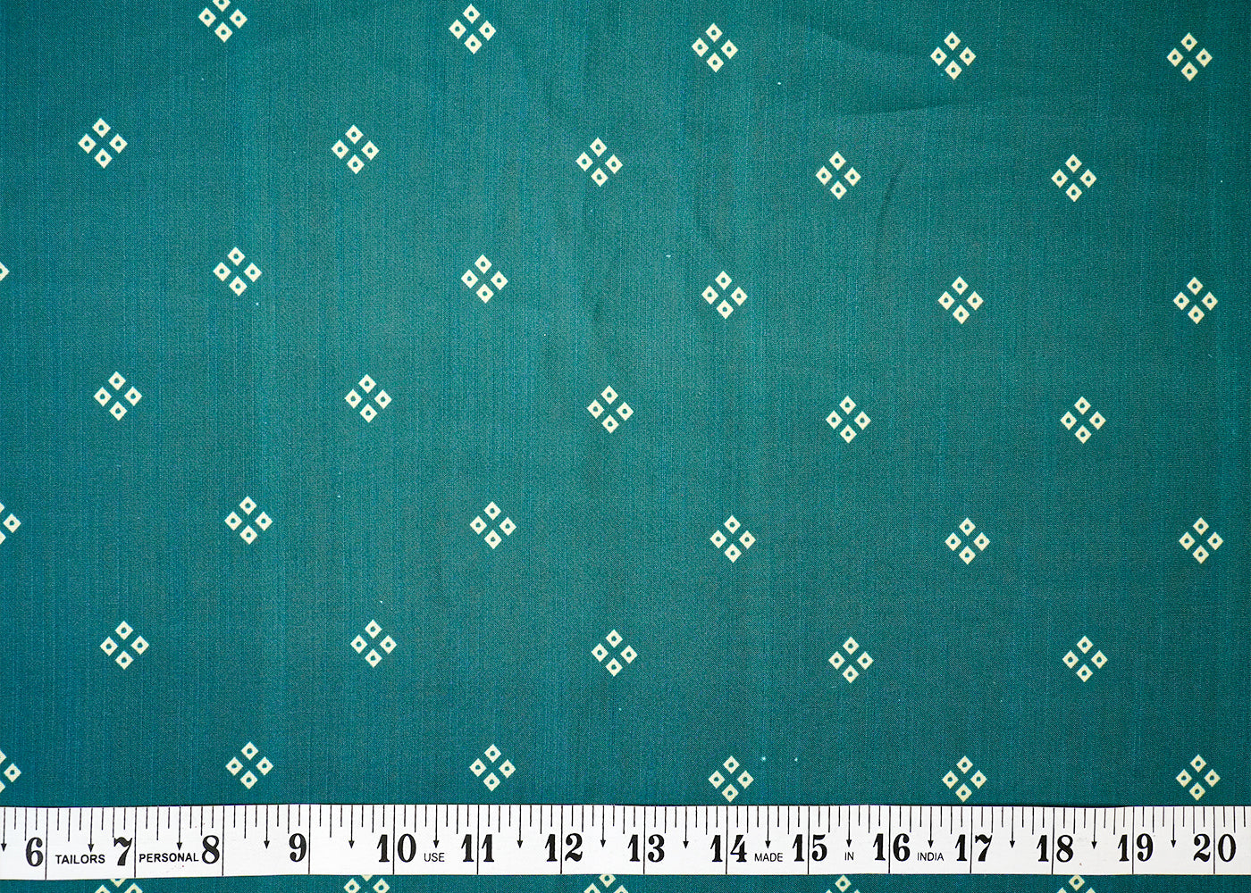 Teal Linen Satin Fabric with Allover Traditional Buti Print 14436