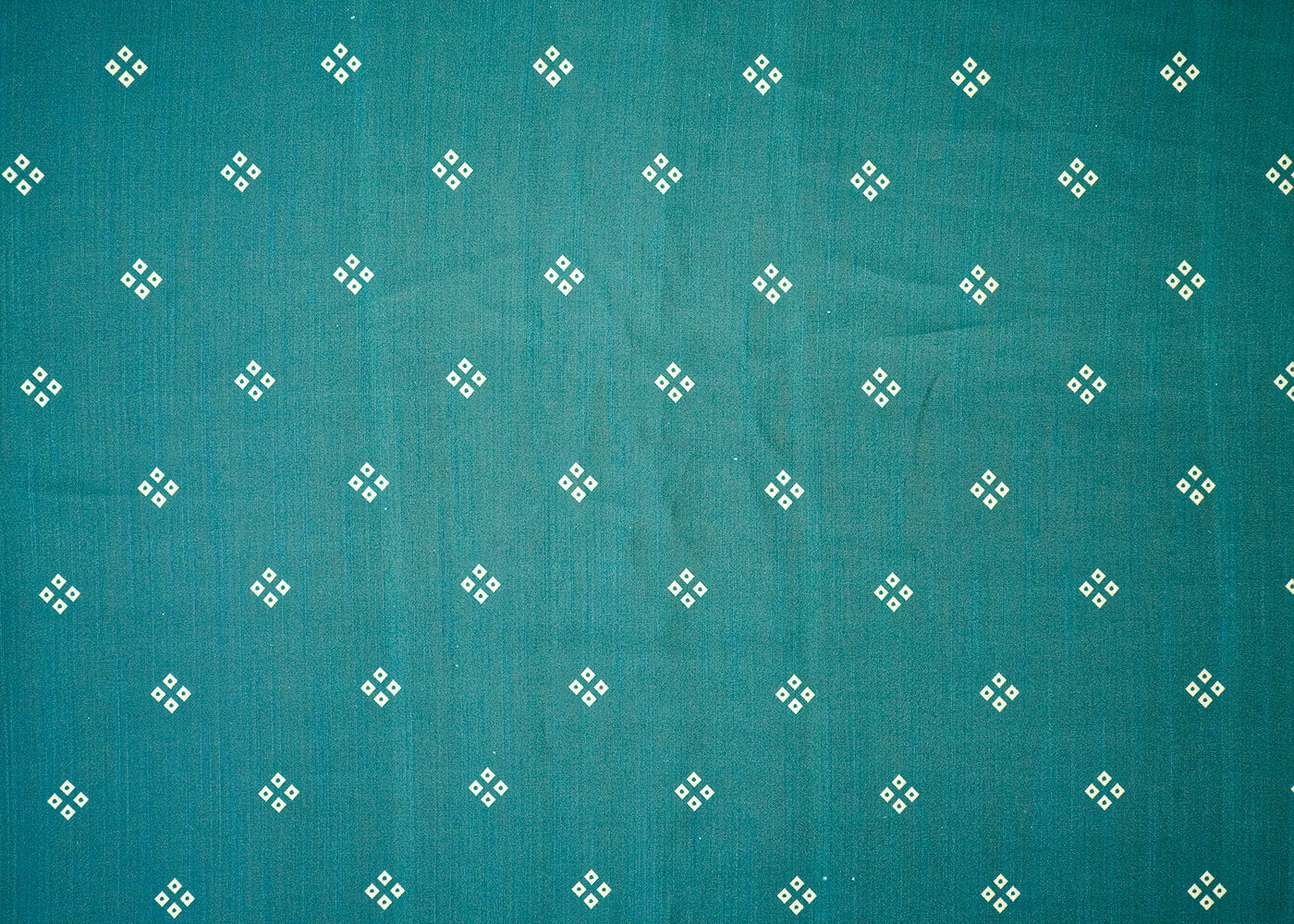 Teal Linen Satin Fabric with Allover Traditional Buti Print 14436