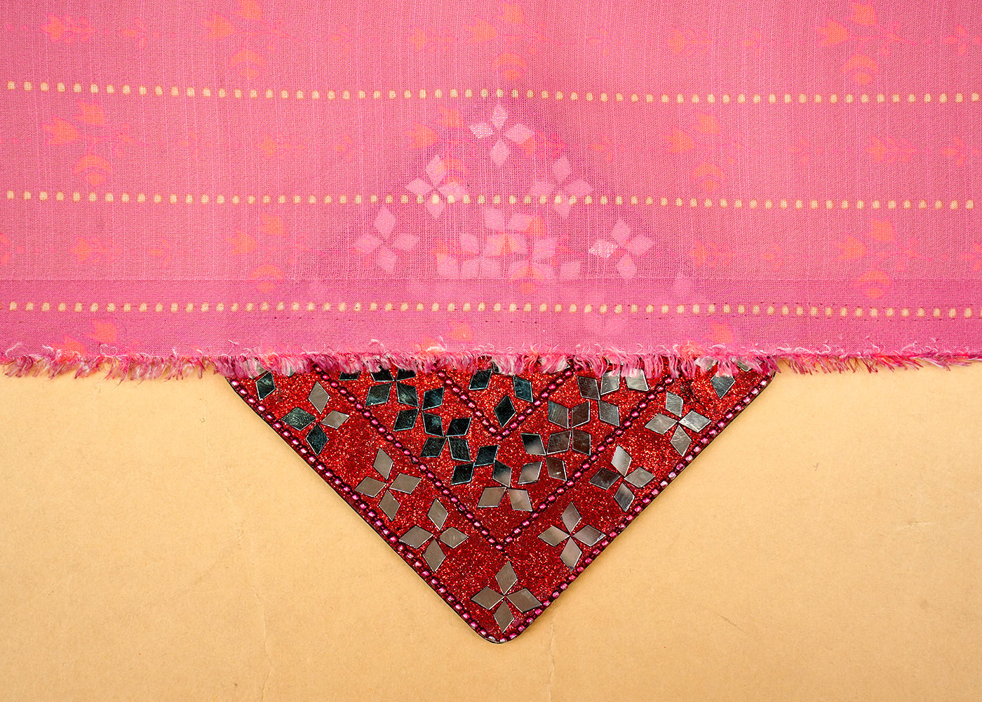 Old Rose Pink Linen Satin Fabric with All-Over Traditional Stripes 14443