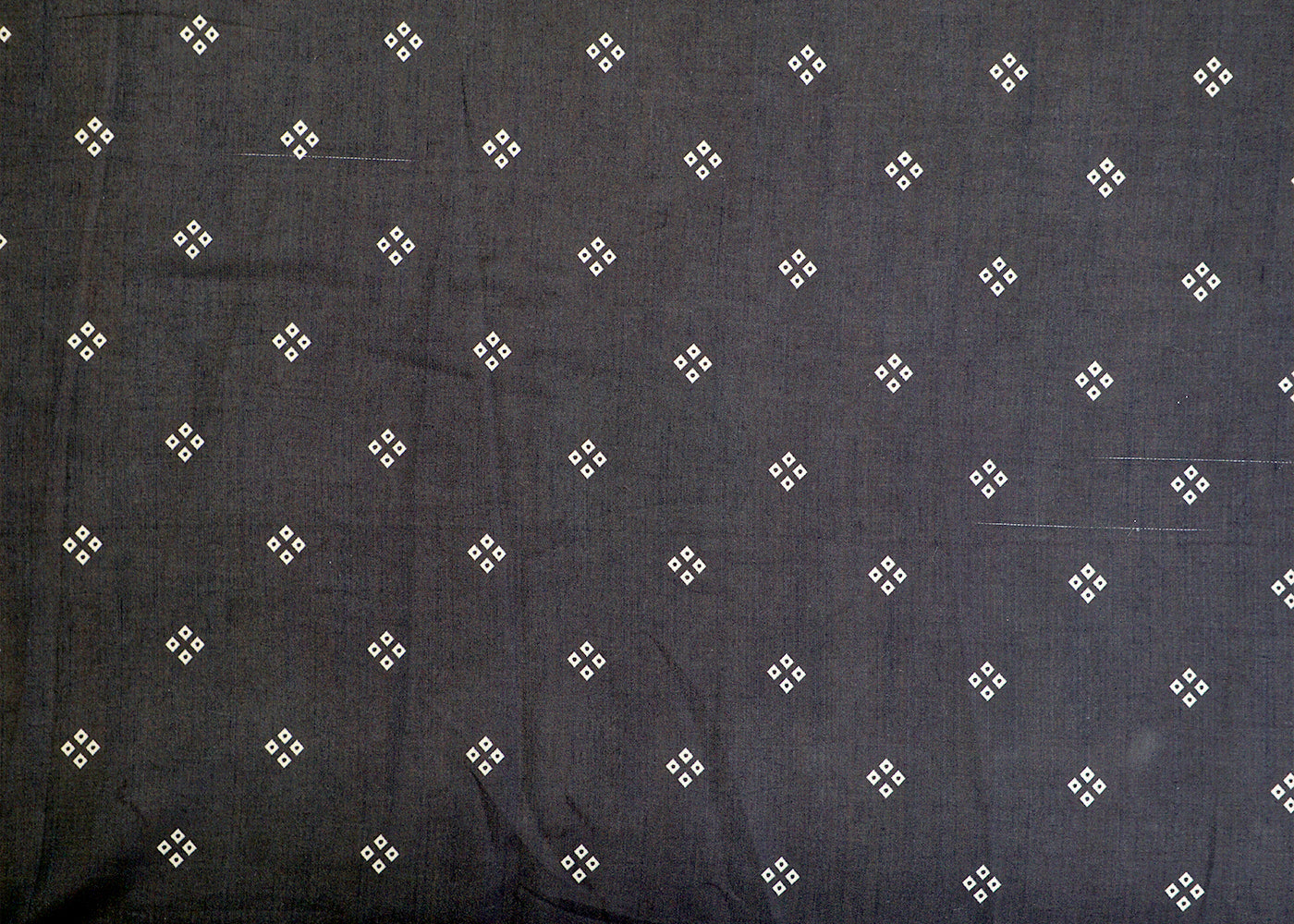 Black Linen Satin Fabric with Allover Traditional Buti Print 14454