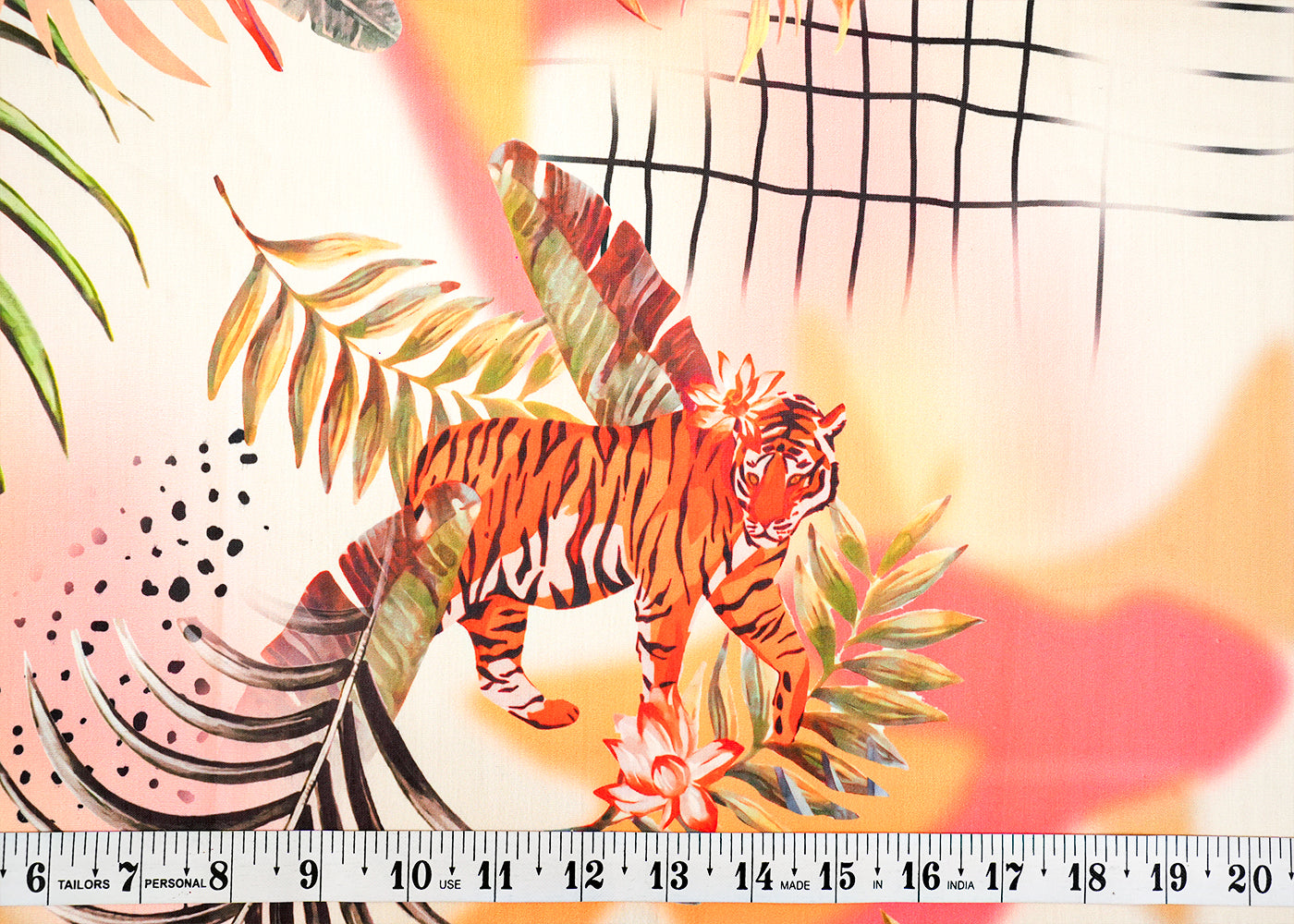 Multi-Color Modal Satin Fabric with All-Over Abstract Print 14456