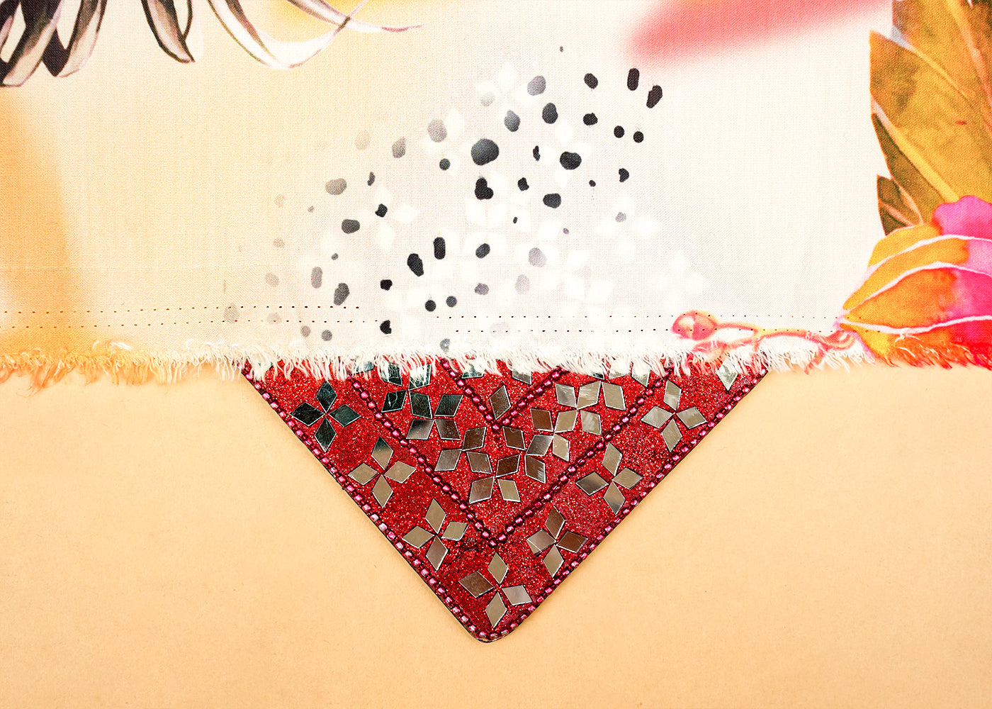 Multi-Color Modal Satin Fabric with All-Over Abstract Print 14456