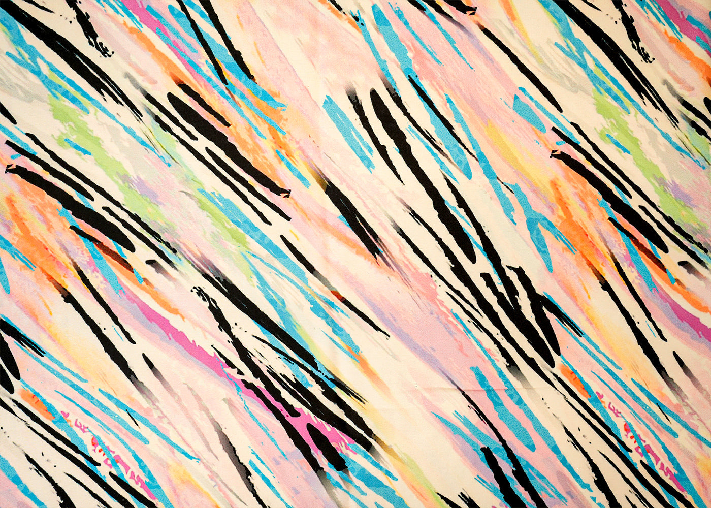 Off White Viscose Satin Fabric with Allover Diagonal Strokes 14473