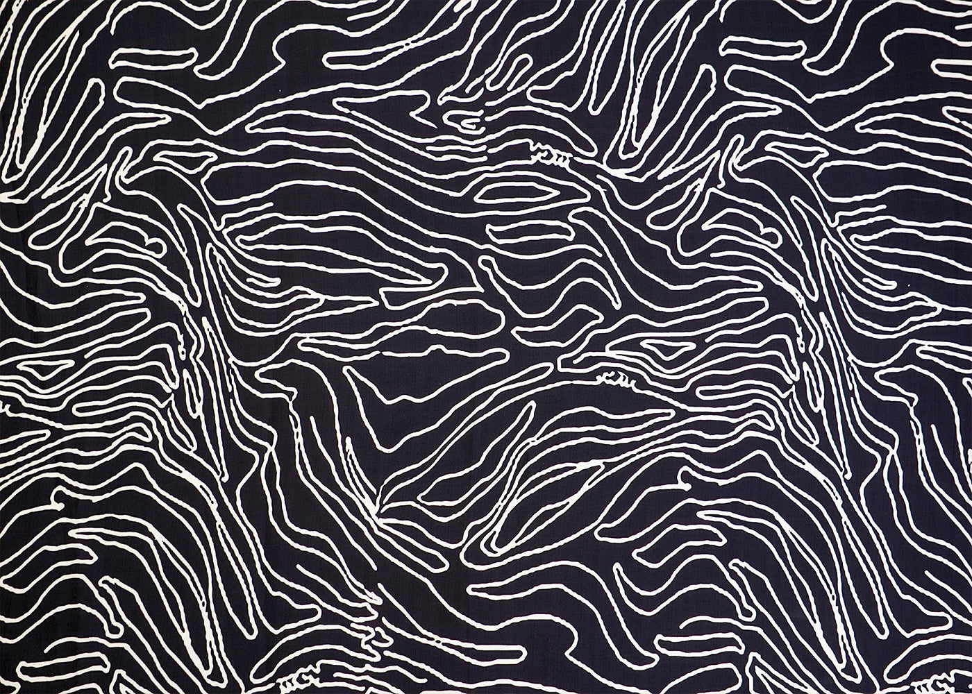 Black Armani Satin with Allover Abstract Print 14487