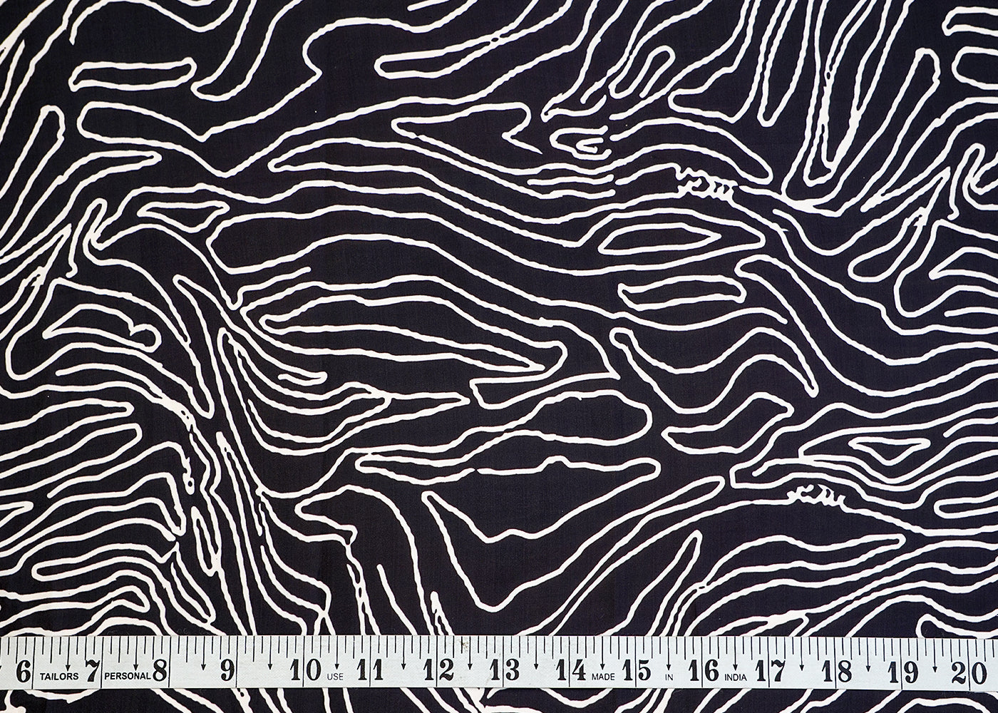 Black Armani Satin with Allover Abstract Print 14487