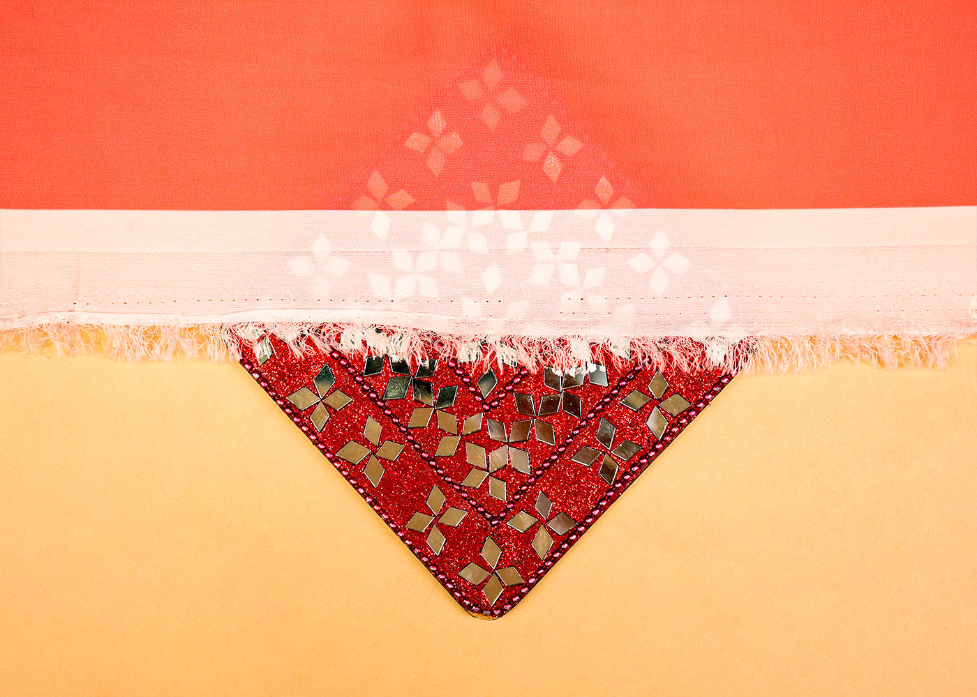 Multi Color Armani Satin Fabric with Allover Geometric Print 14492