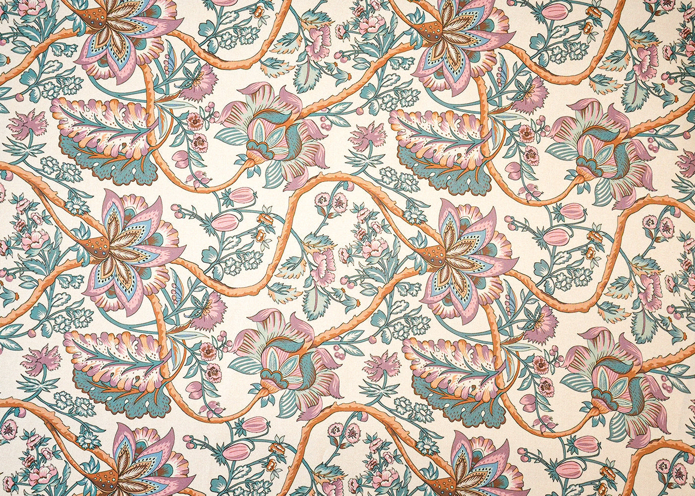 Light Grey Modal Satin Fabric with Allover Flowers & Leaves Print 14498