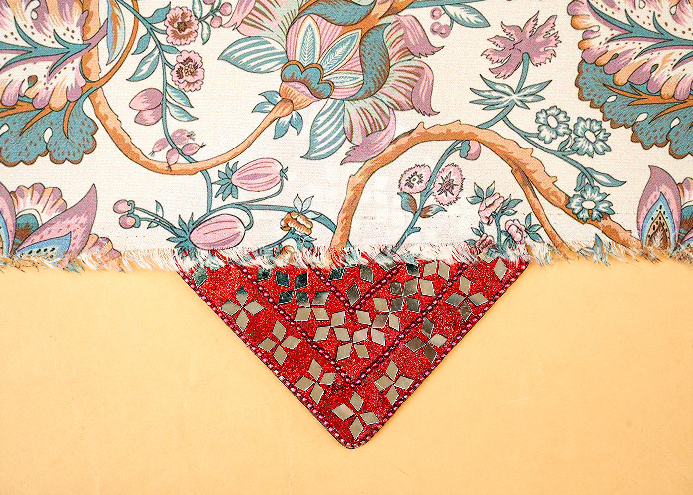 Light Grey Modal Satin Fabric with Allover Flowers & Leaves Print 14498