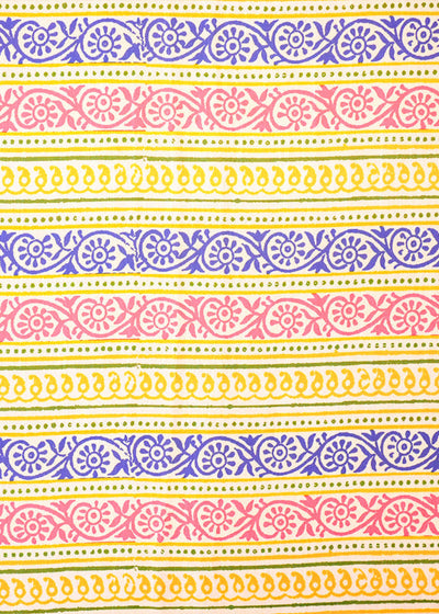 Multi-Color Linen Satin Fabric with Allover Traditional Stripes 14502