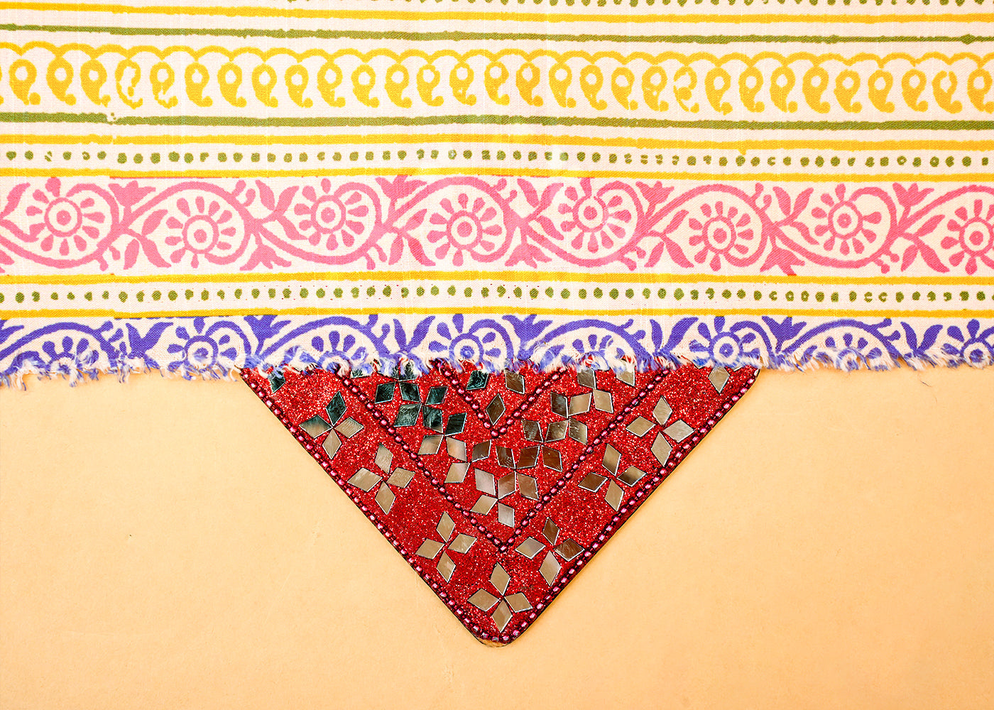 Multi-Color Linen Satin Fabric with Allover Traditional Stripes 14502