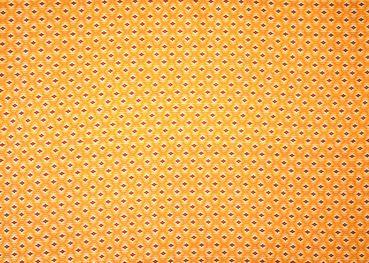 Mustard Linen Satin Fabric with All-Over Abstract Print 14503