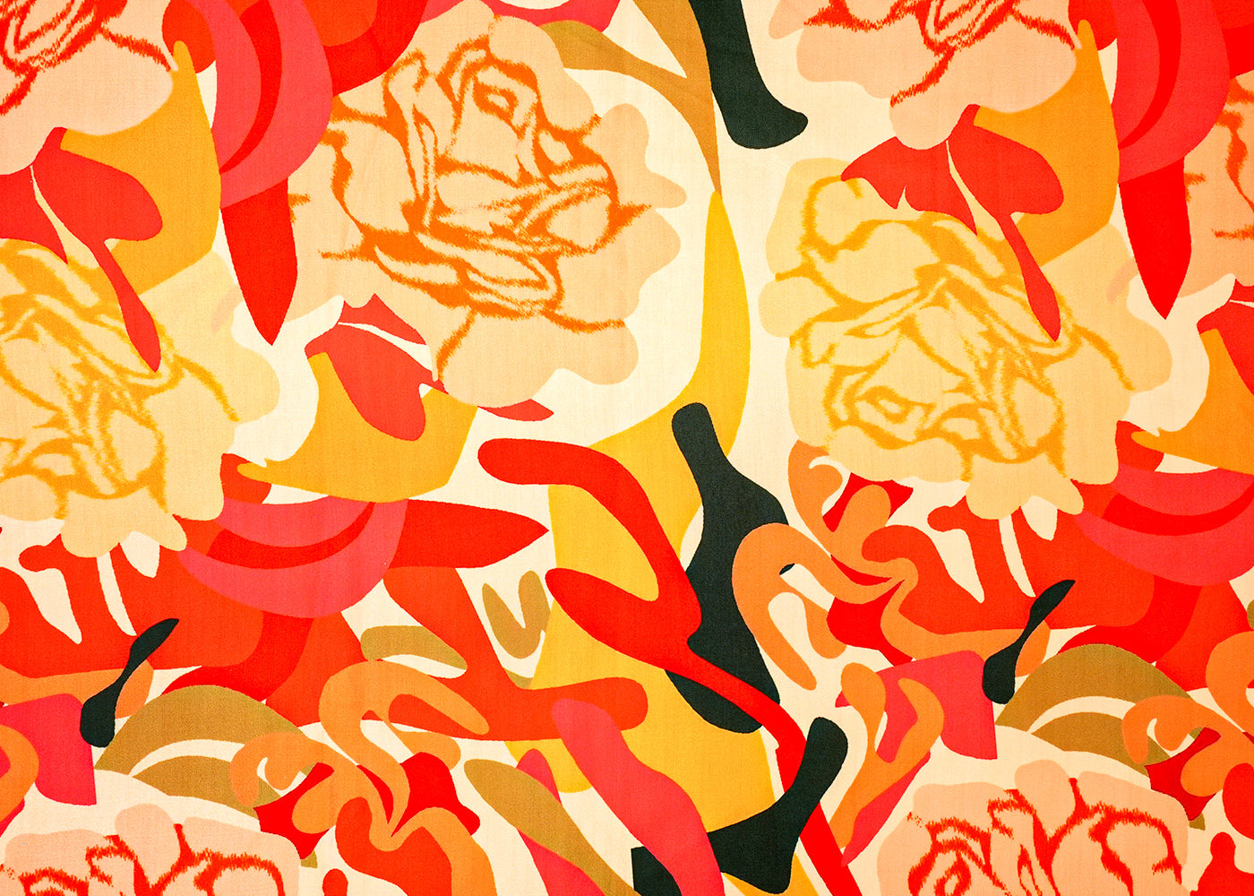 Multi-Color Modal Satin Fabric with Allover Abstract Pattern 14509