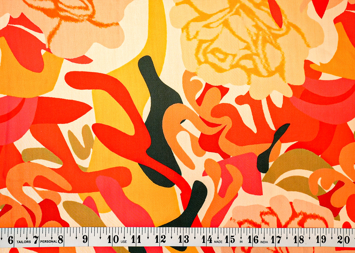 Multi-Color Modal Satin Fabric with Allover Abstract Pattern 14509