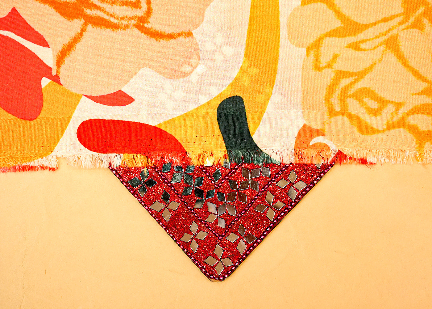 Multi-Color Modal Satin Fabric with Allover Abstract Pattern 14509