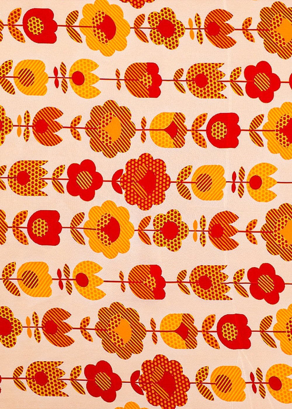 Yellow-&-Red-Crepe-Fabric-with-Allover-Nursery-Print-14511