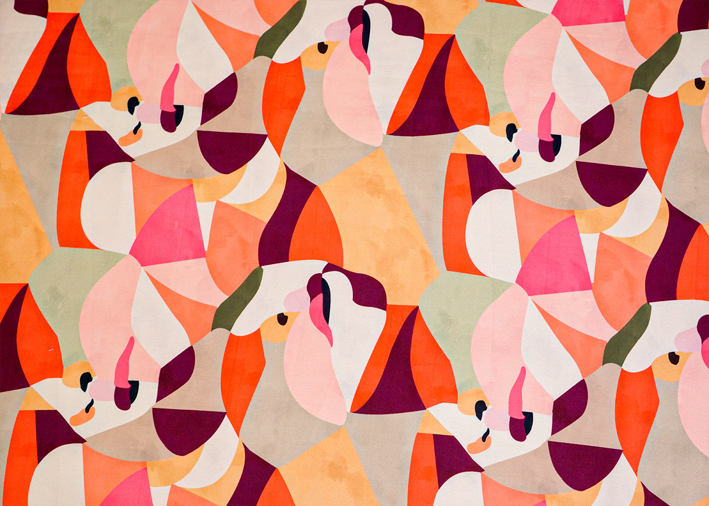 Multi-Color Moss Crepe Fabric with Allover Abstract Print 14512