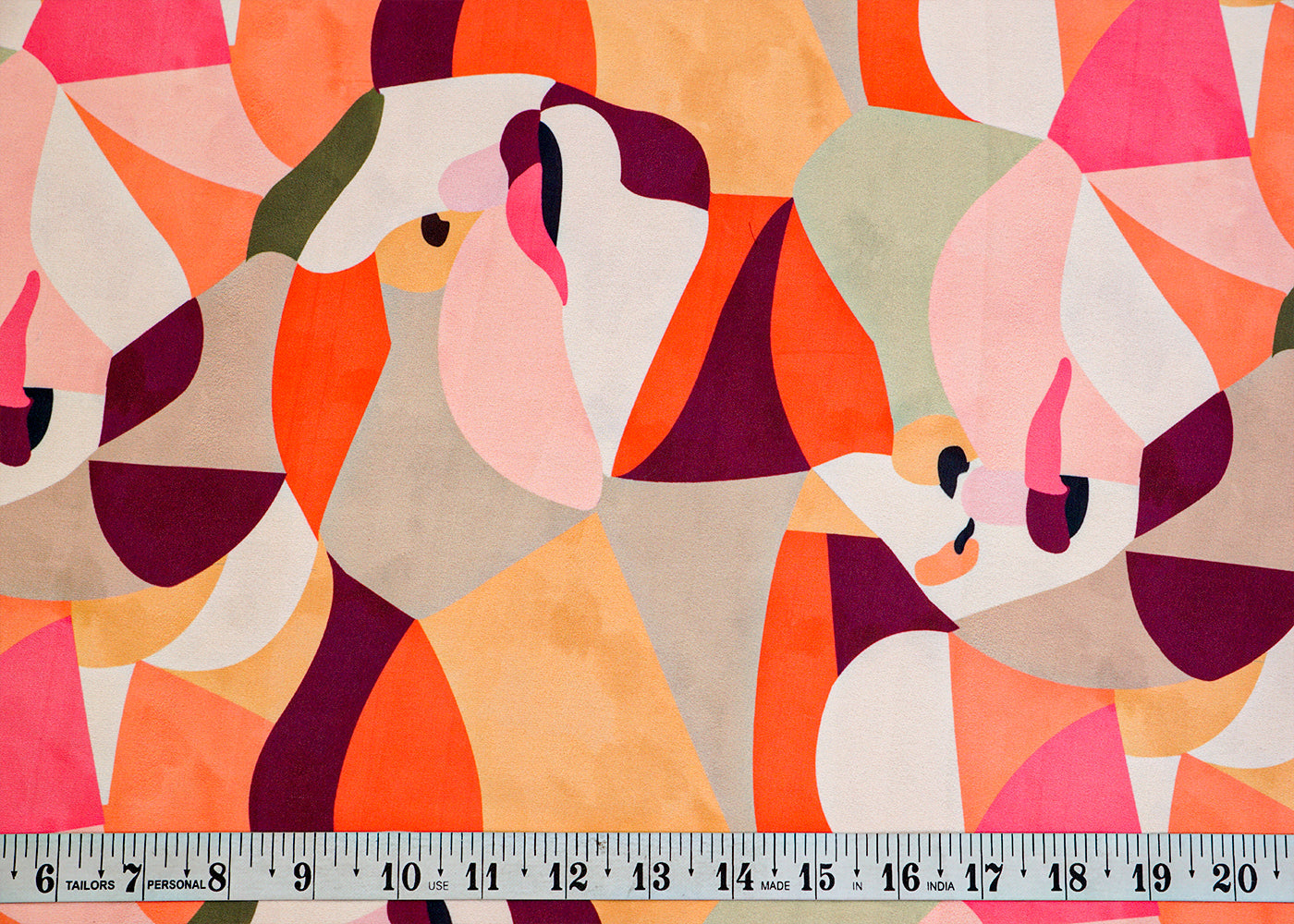 Multi-Color Moss Crepe Fabric with Allover Abstract Print 14512