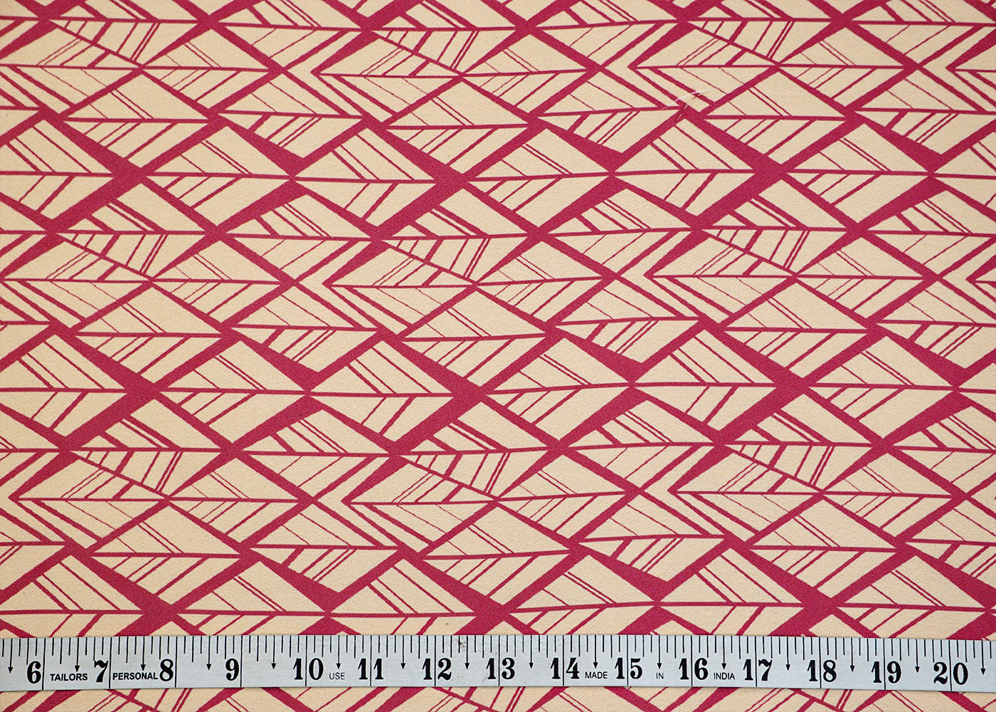 Cream Moss Crepe Fabric with Allover Abstract Pattern 14514