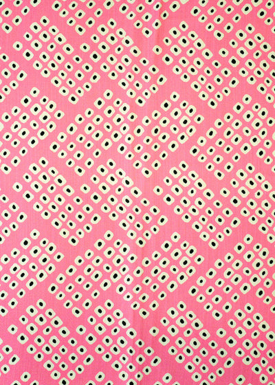 Pink Linen Satin Fabric with Allover Abstract Pattern 14524